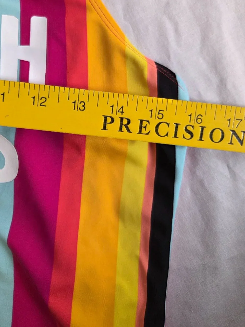 Wonder Nation Girls One Piece Swimsuit XXL 18 Rainbow Stripe Crossback  Beach